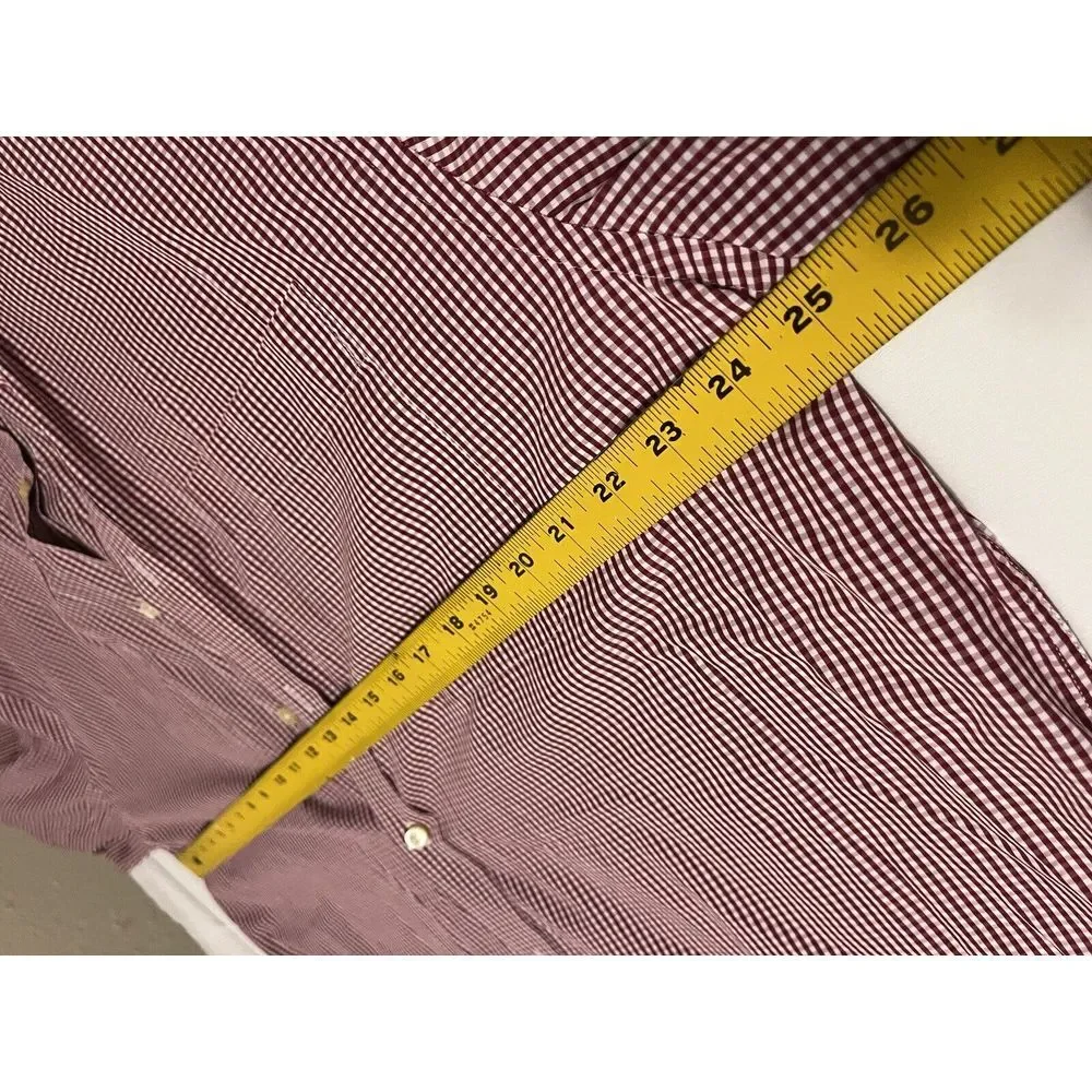 Peter Millar Titleist Mens Button Shirt M Plaid Red‎ White Long Sleeve